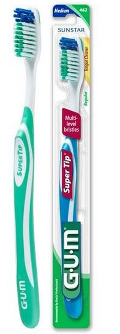 GUM 464 Super Tip Toothbrush: Full Head, Sensitive Bristles