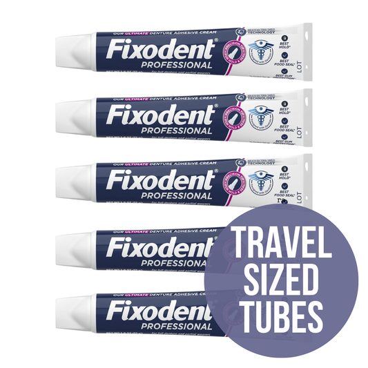 Fixodent Professional Denture Adhesive: Travel Sized/Pocket Sized Tubes Adhesive Cream 0.35 oz