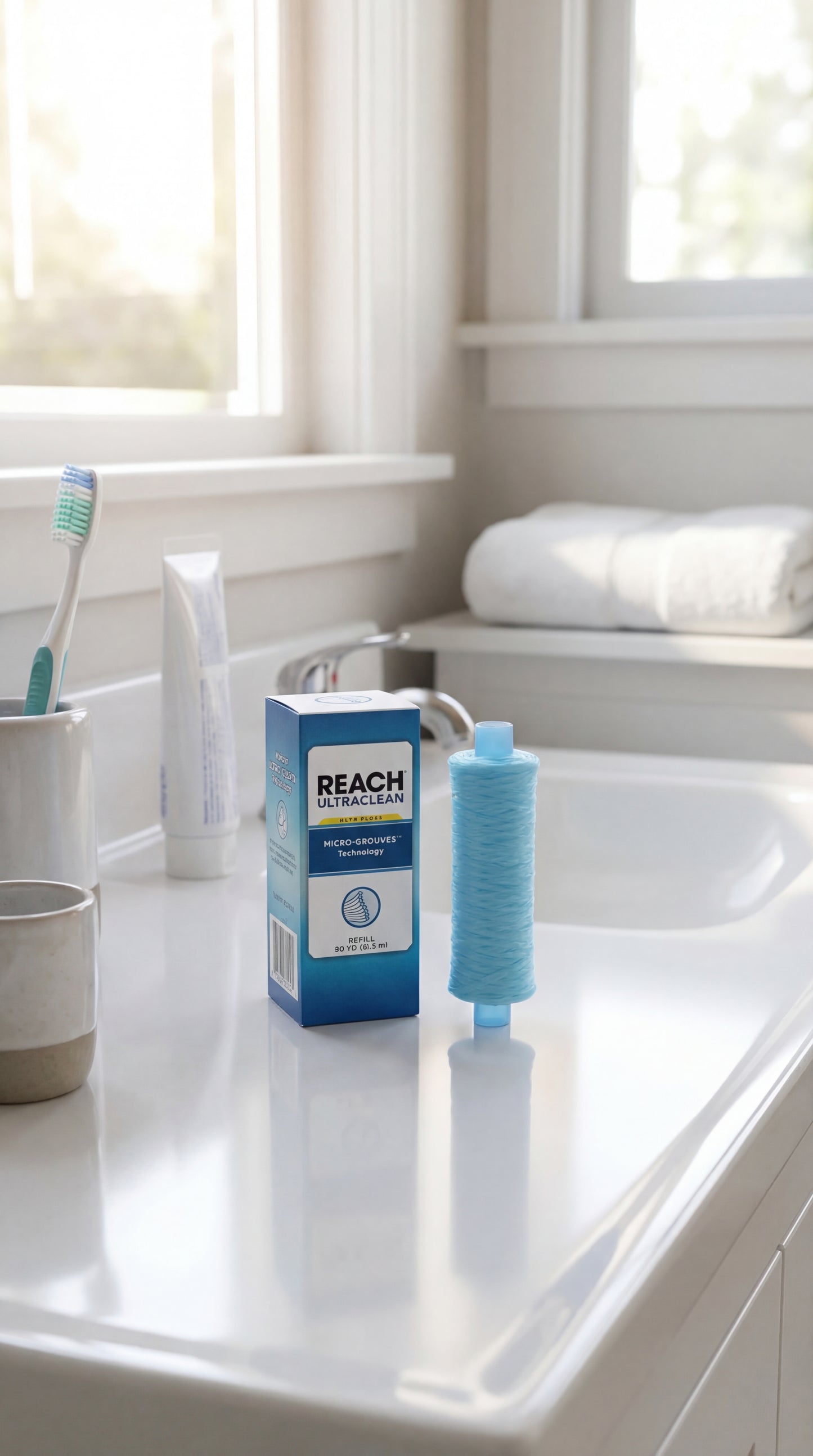 Reach Ultraclean Dental Floss Refill, Shred-Resistant Mint Floss 90-yds