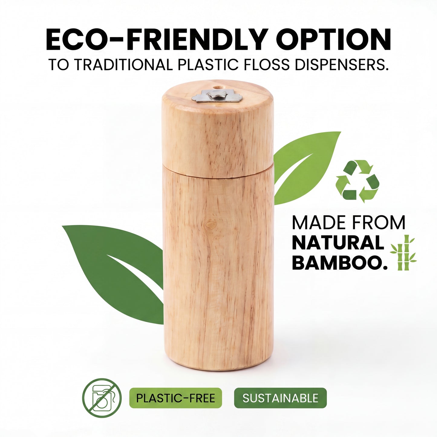 Bamboo Floss Dispenser - Compatible with REACH Bulk Floss Refills