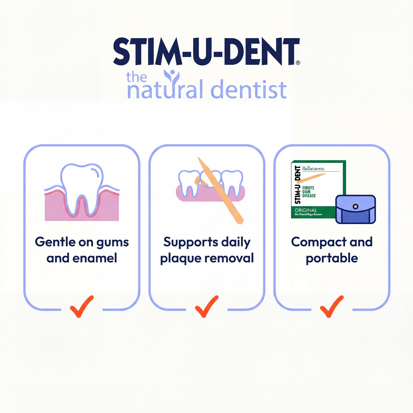 Stim-U-Dent Plaque Remover Toothpicks, Pack of 25