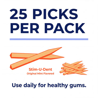Stim-U-Dent Plaque Remover Toothpicks, Pack of 25