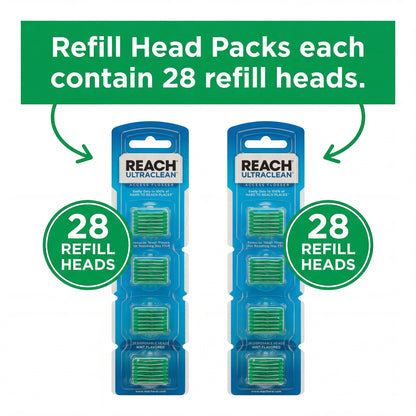REACH Ultraclean Starter Pack: Access Flosser Handle & Refill Heads Bundle