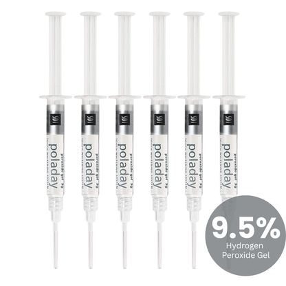 Pola Day 9.5% Hydrogen Peroxide Gel: Teeth Whitening Gel 1.3ml Refill Syringes Advanced Tooth Whitening System with Clear Zipper Pouch