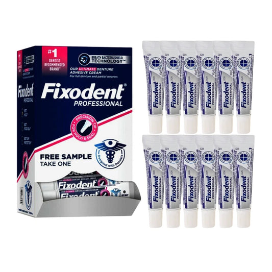 Fixodent Denture Adhesive Travel Size 0.35 oz:  Adhesive Cream Tubes 50-Pack